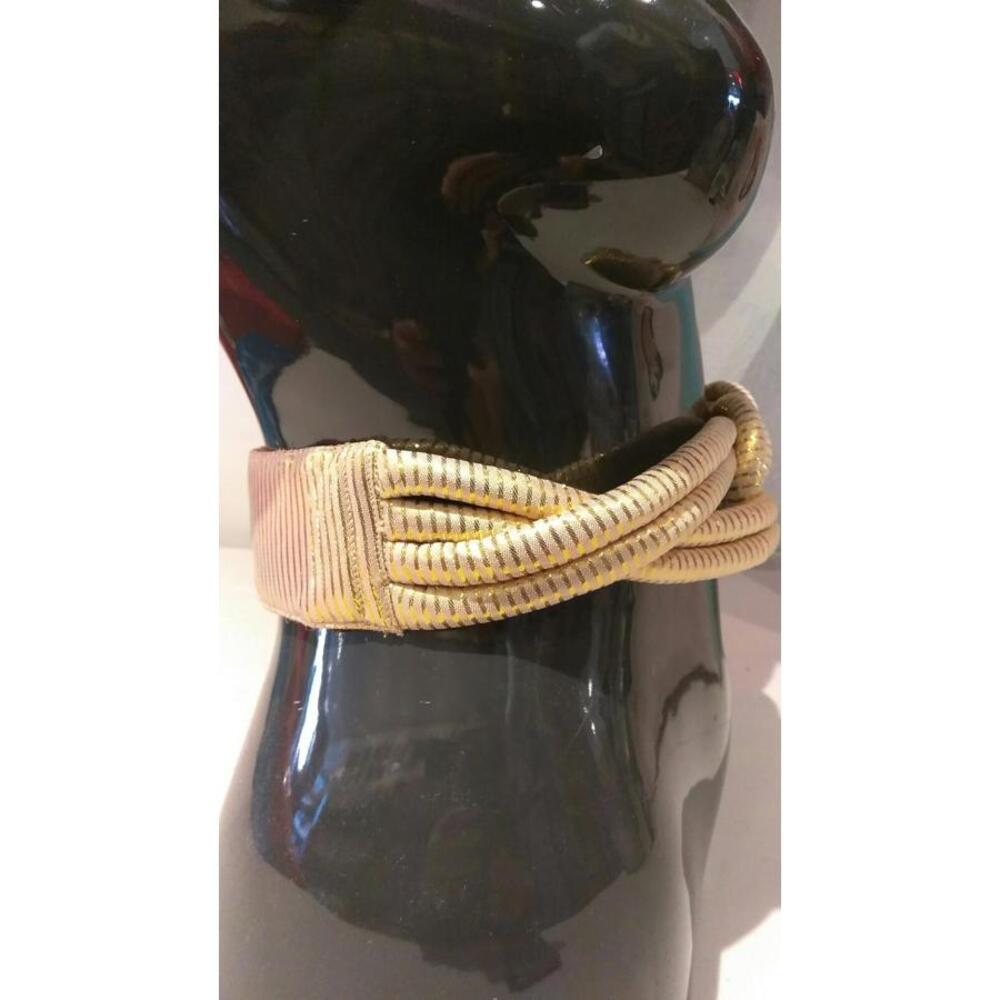 1970s Gold Metallic Lurex Belt Cinch S Glam Era Small Unisex Costume Cleopatra